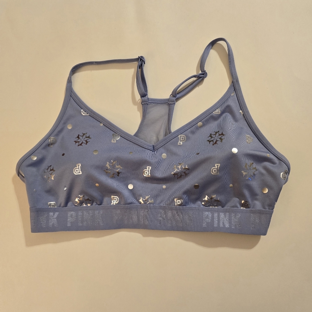 PINK Victoria's Secret Lavender Sports Bra with Silver Accents